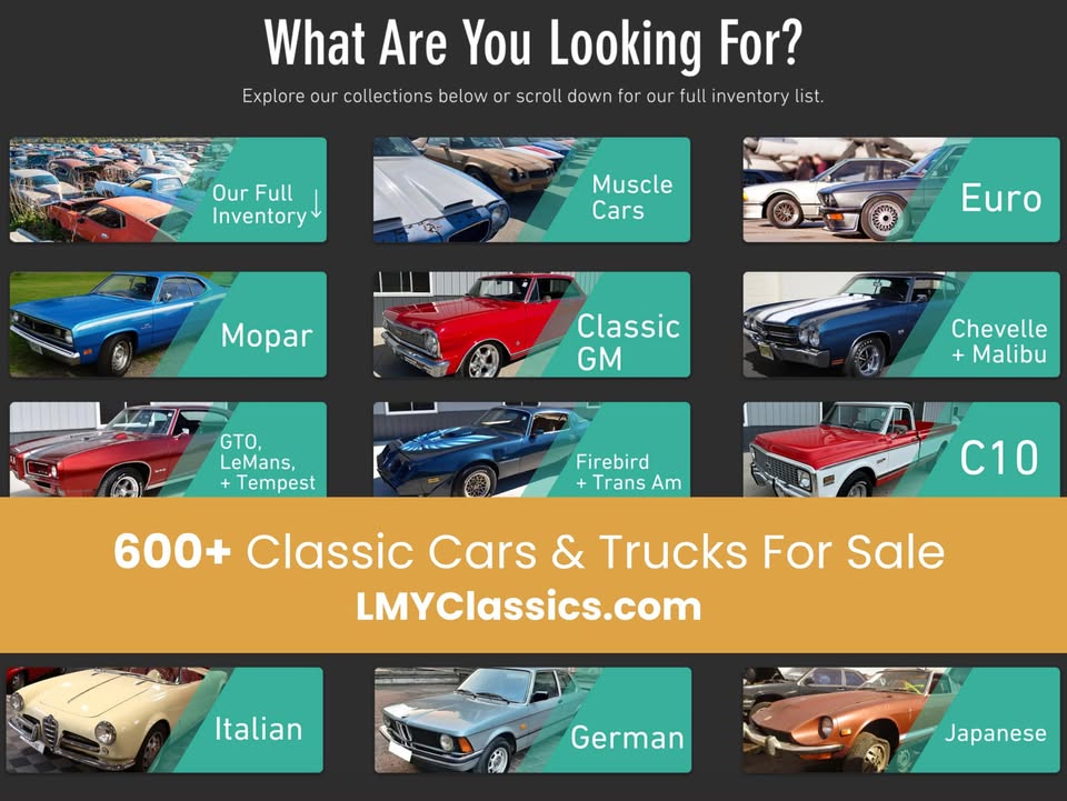 LMY Classics Chevelle, Impala ,Mustang